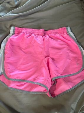 Danskin Bright Pink Athletic Shorts with Gray Trim
